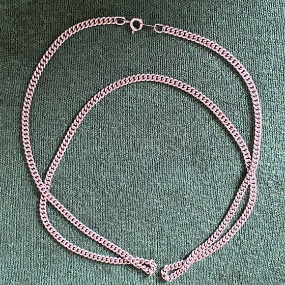 Agem I Sterling Silver Curb Neck Chain 24" - Picture 9 of 16